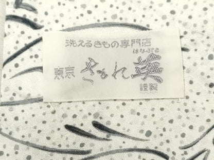 平和屋着物▽洗える最高級着物 ＜英＞はなぶさ謹製 小紋 単衣 舞蝶文 CAAV3732dy