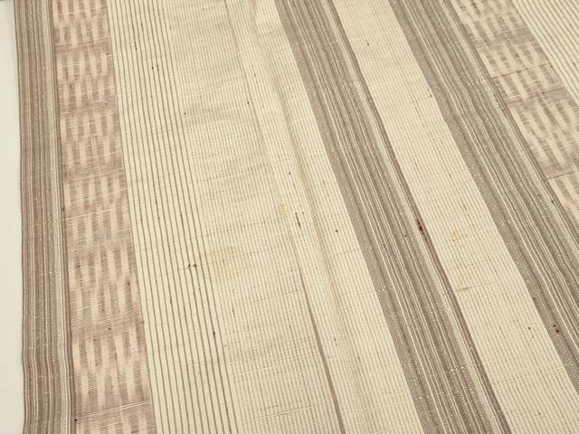 平和屋着物▽上質な紬 単衣 縞 正絹 逸品 CAAV3737dy