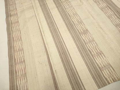 平和屋着物▽上質な紬 単衣 縞 正絹 逸品 CAAV3737dy