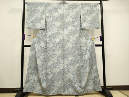 平和屋着物▽上質な小紋 単衣 孔雀花文 正絹 逸品 CAAV3739dy