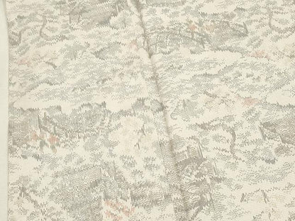 平和屋着物▽上質な紬 単衣 風景文 正絹 逸品 CAAV3740dy