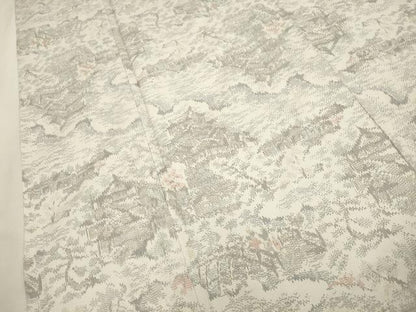 平和屋着物▽上質な紬 単衣 風景文 正絹 逸品 CAAV3740dy