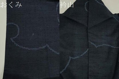 平和屋着物▽結城紬 単衣 雪輪文 正絹 逸品 CAAV3741dy