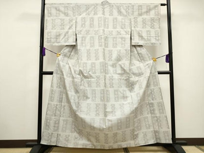 平和屋着物▽上質な紬 単衣 吉祥花間道 正絹 逸品 CAAV3742dy