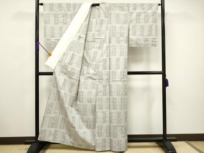 平和屋着物▽上質な紬 単衣 吉祥花間道 正絹 逸品 CAAV3742dy