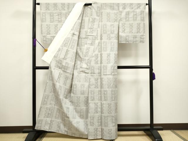 平和屋着物▽上質な紬 単衣 吉祥花間道 正絹 逸品 CAAV3742dy