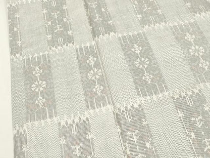平和屋着物▽上質な紬 単衣 吉祥花間道 正絹 逸品 CAAV3742dy