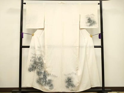 平和屋着物▽訪問着 単衣 手描き 風景文 正絹 逸品 CAAV3743dy