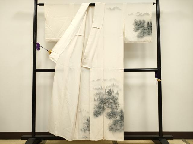 平和屋着物▽訪問着 単衣 手描き 風景文 正絹 逸品 CAAV3743dy