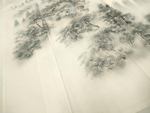 平和屋着物▽訪問着 単衣 手描き 風景文 正絹 逸品 CAAV3743dy