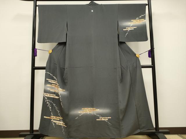 平和屋着物▽訪問着 単衣 工霞花文 暈し染め 金彩 鬼しぼ縮緬 正絹 逸品 CAAV3744dy