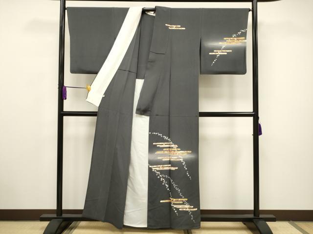 平和屋着物▽訪問着 単衣 工霞花文 暈し染め 金彩 鬼しぼ縮緬 正絹 逸品 CAAV3744dy