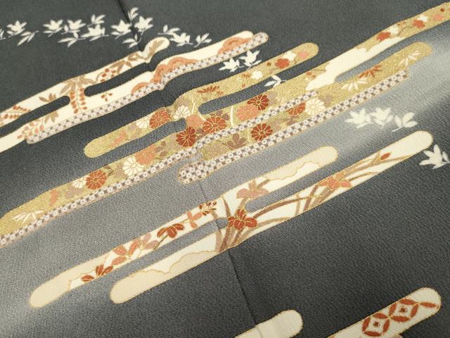 平和屋着物▽訪問着 単衣 工霞花文 暈し染め 金彩 鬼しぼ縮緬 正絹 逸品 CAAV3744dy