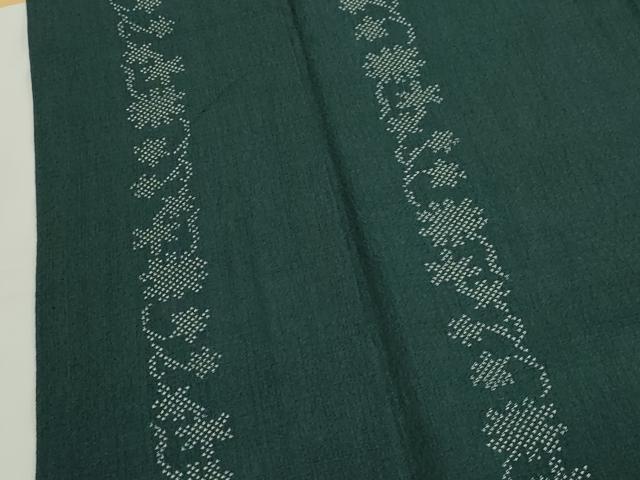 平和屋着物▽本塩沢　単衣　草花間道　正絹　逸品　CAAV3755dy