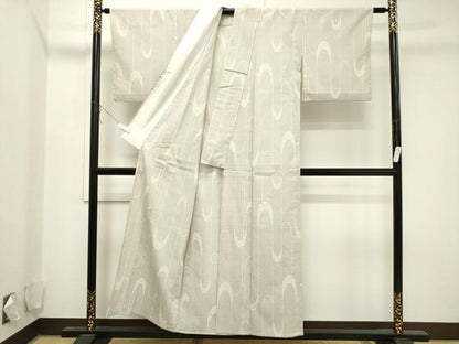 平和屋着物▽本塩沢　単衣　110亀甲　吉祥文　正絹　逸品　CAAV3758dy