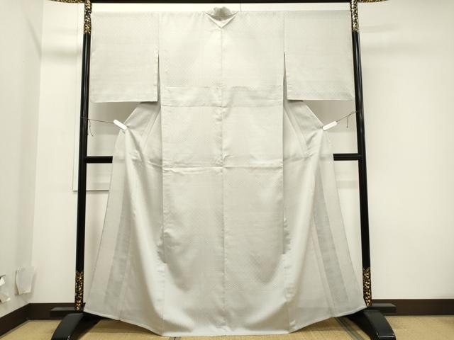平和屋着物▽西陣　お召　単衣　作家物　80亀甲　吉祥文　反端付き　正絹　逸品　CAAV3759dy