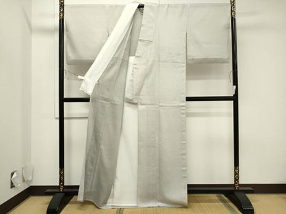 平和屋着物▽西陣　お召　単衣　作家物　80亀甲　吉祥文　反端付き　正絹　逸品　CAAV3759dy