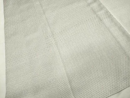 平和屋着物▽西陣　お召　単衣　作家物　80亀甲　吉祥文　反端付き　正絹　逸品　CAAV3759dy