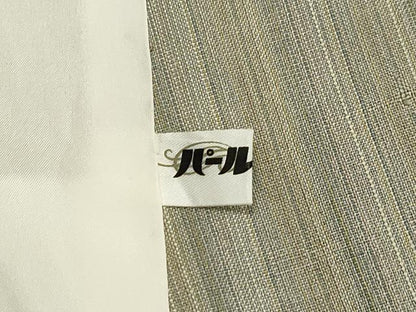 平和屋着物▽訪問着 単衣 紬地 横段草花文 正絹 逸品 CAAV3760dy