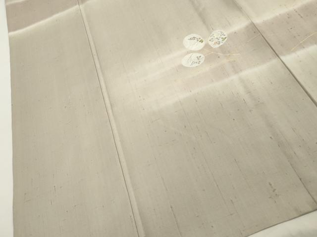 平和屋着物▽訪問着 単衣 紬地 刺繍 草花丸文 金彩 正絹 逸品 CAAV3763dy