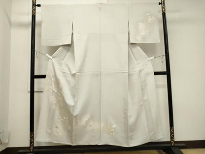 平和屋着物▽訪問着　単衣　舞花文　暈し染め　金銀彩　正絹　逸品　CAAV3765dy