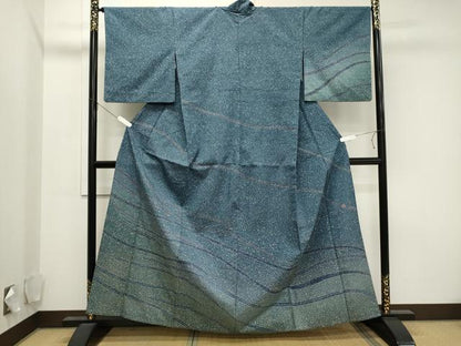 平和屋着物▽石川県指定無形文化財 牛首紬 白山工房 手織り 訪問着 単衣 吉祥文 金彩 正絹 逸品 CAAV3767dy