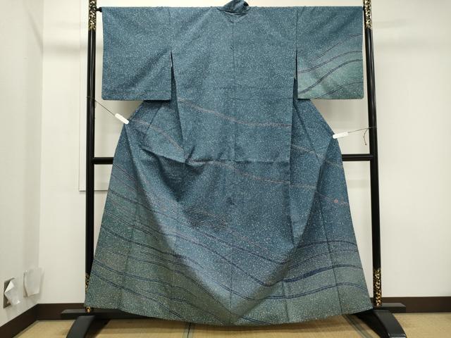 平和屋着物▽石川県指定無形文化財 牛首紬 白山工房 手織り 訪問着 単衣 吉祥文 金彩 正絹 逸品 CAAV3767dy