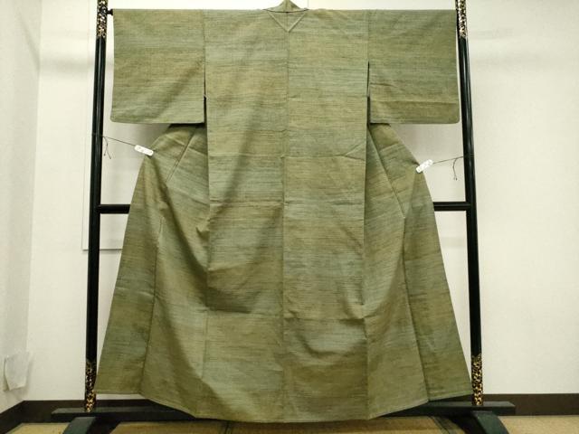 平和屋着物▽上質な紬 単衣 霞文 正絹 逸品 CAAV3775dy