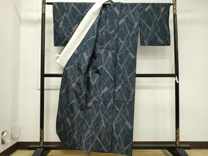 平和屋着物▽上質な紬 単衣 吉祥文 正絹 逸品 CAAV3776dy