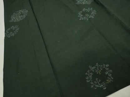 平和屋着物▽結城紬 単衣 120亀甲 草花丸文 正絹 逸品 CAAV3777dy