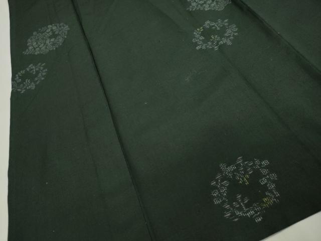 平和屋着物▽結城紬 単衣 120亀甲 草花丸文 正絹 逸品 CAAV3777dy
