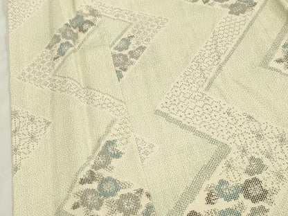 平和屋着物▽本塩沢 単衣 吉祥花文 正絹 逸品 CAAV3779dy