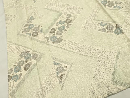 平和屋着物▽本塩沢 単衣 吉祥花文 正絹 逸品 CAAV3779dy