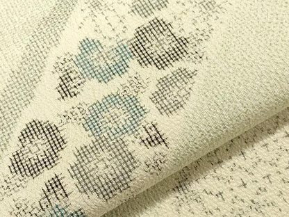 平和屋着物▽本塩沢 単衣 吉祥花文 正絹 逸品 CAAV3779dy