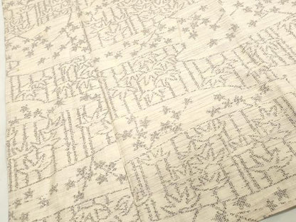 平和屋着物▽上質な紬 単衣 笹花文 正絹 逸品 CAAV3781dy