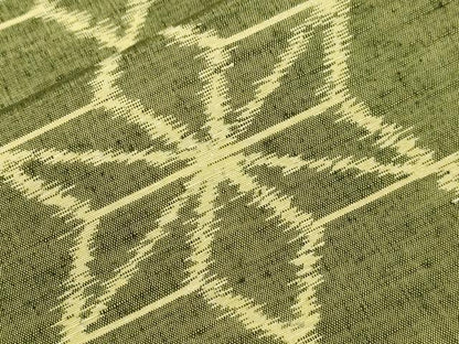 平和屋着物▽上質な紬 単衣 麻の葉文様 正絹 逸品 CAAV3782dy
