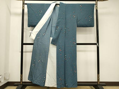平和屋着物▽上質な小紋　単衣　ビー玉　正絹　逸品　CAAV3785dy