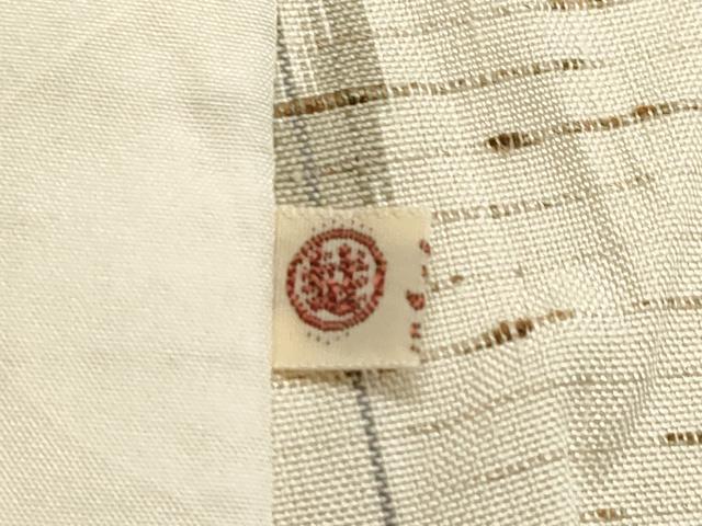 平和屋着物▽ぜんまい紬 単衣 矢羽文 三越扱い 正絹 逸品 CAAV3790dy