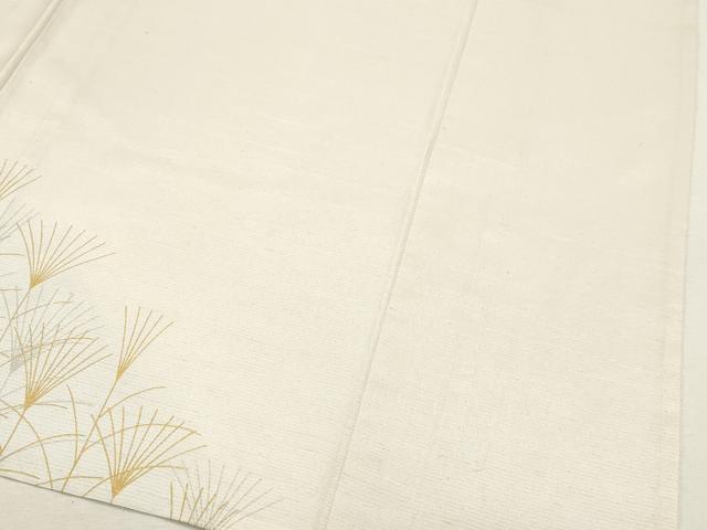平和屋着物▽訪問着 単衣 紬地 刺繍 草花文 金銀彩 正絹 逸品 CAAV3792dy