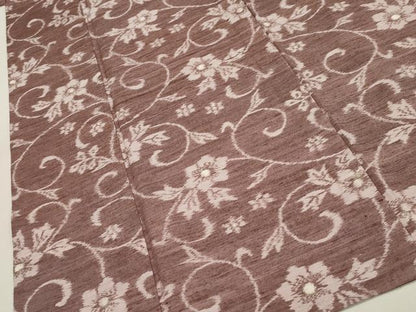 平和屋着物▽上質な紬 単衣 花唐草文 正絹 逸品 CAAV3793dy