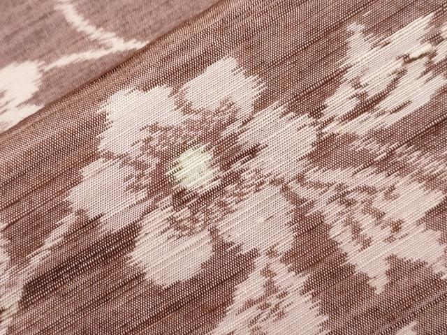 平和屋着物▽上質な紬 単衣 花唐草文 正絹 逸品 CAAV3793dy