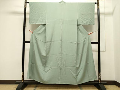 平和屋着物▽上質な色無地 単衣 薄萌葱色 正絹 逸品 未使用 CAAV3796dy