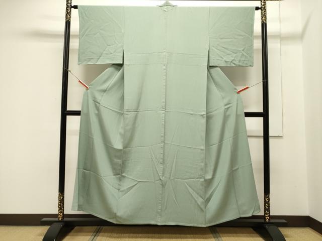 平和屋着物▽上質な色無地 単衣 薄萌葱色 正絹 逸品 未使用 CAAV3796dy