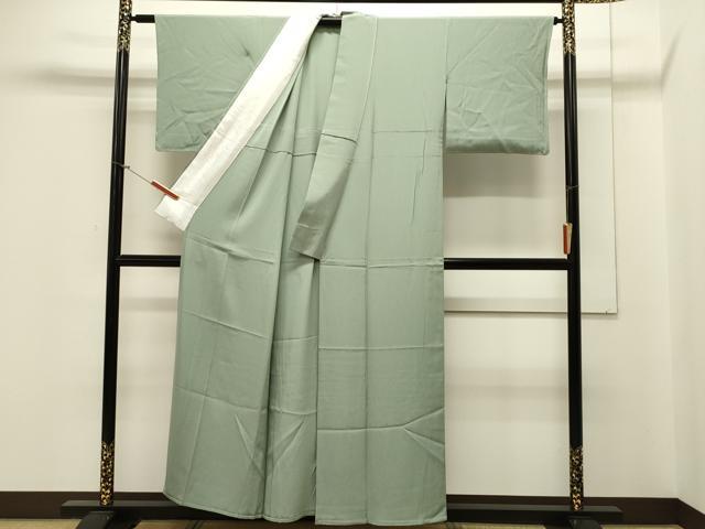 平和屋着物▽上質な色無地 単衣 薄萌葱色 正絹 逸品 未使用 CAAV3796dy