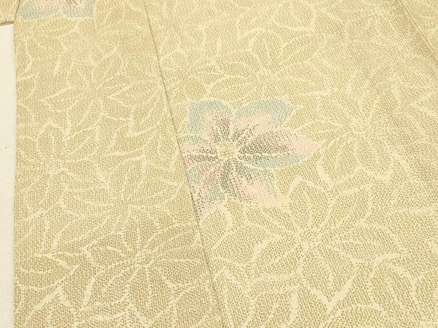 平和屋着物▽本塩沢 単衣 花尽し文 正絹 逸品 CAAV3797dy