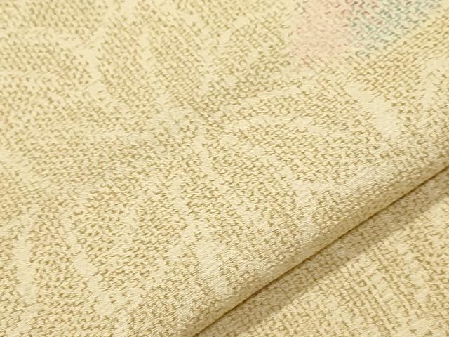 平和屋着物▽本塩沢 単衣 花尽し文 正絹 逸品 CAAV3797dy