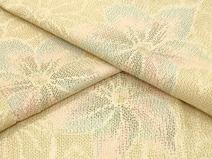 平和屋着物▽本塩沢 単衣 花尽し文 正絹 逸品 CAAV3797dy