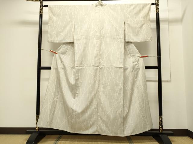平和屋着物▽本塩沢　単衣　110亀甲　吉祥文　正絹　逸品　CAAV3798dy