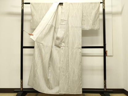 平和屋着物▽本塩沢　単衣　110亀甲　吉祥文　正絹　逸品　CAAV3798dy