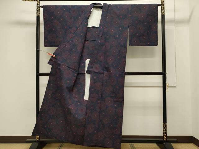平和屋着物▽小紋　単衣　舞花文　CAAV3799dy